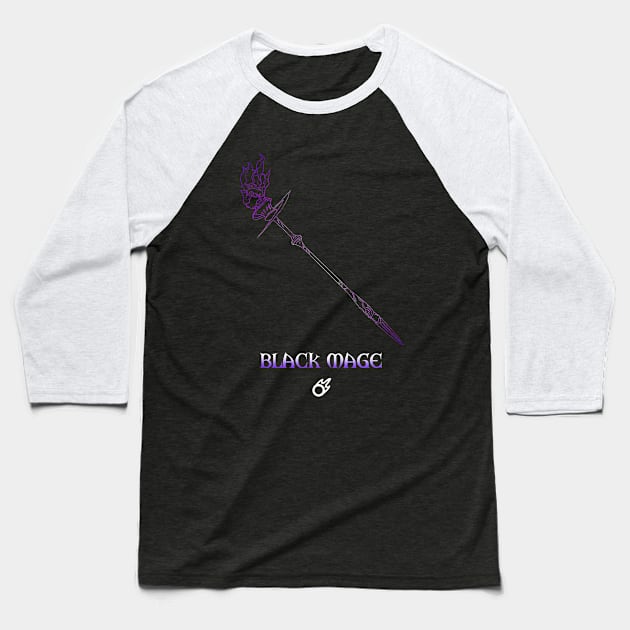 Black Mage Fantasy Weapon Baseball T-Shirt by serre7@hotmail.fr